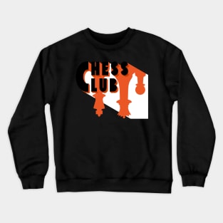 Chess Club Logo Orange and Black Crewneck Sweatshirt